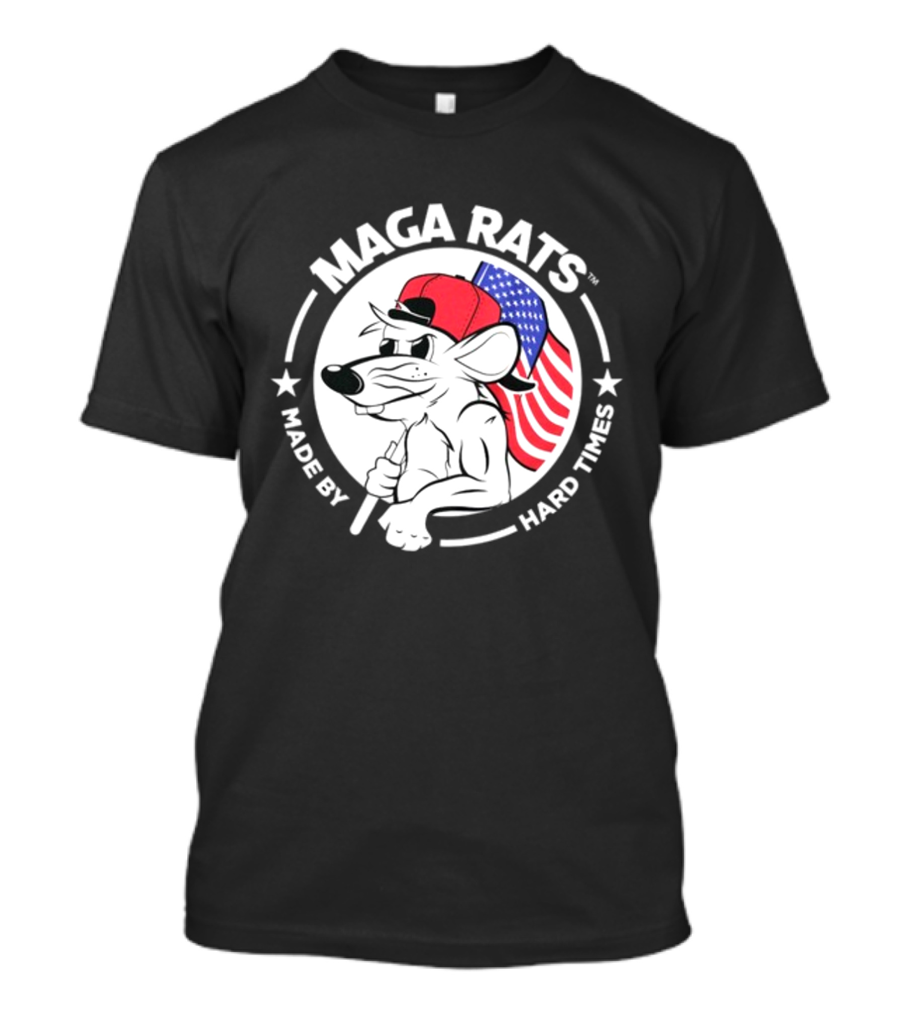 Maga Rats Made By Hard Times American Flag Hat T-Shirt