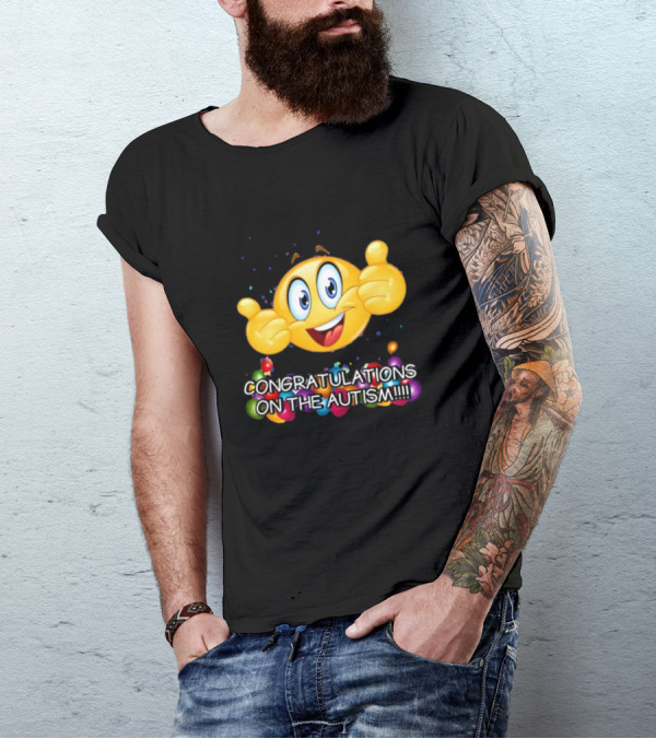 Cringey Tees Congratulations On The Autism Emoji Thumbs Up T-Shirt