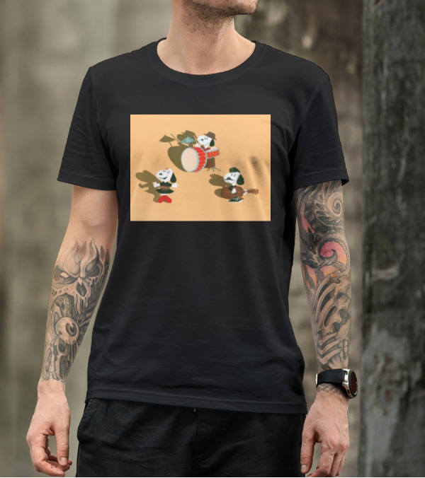 Paramore And Snoopy Characters Playing Musical Instruments T-Shirt