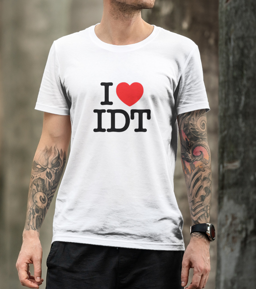 I Heart IDT Bold Text With Red Heart T-Shirt