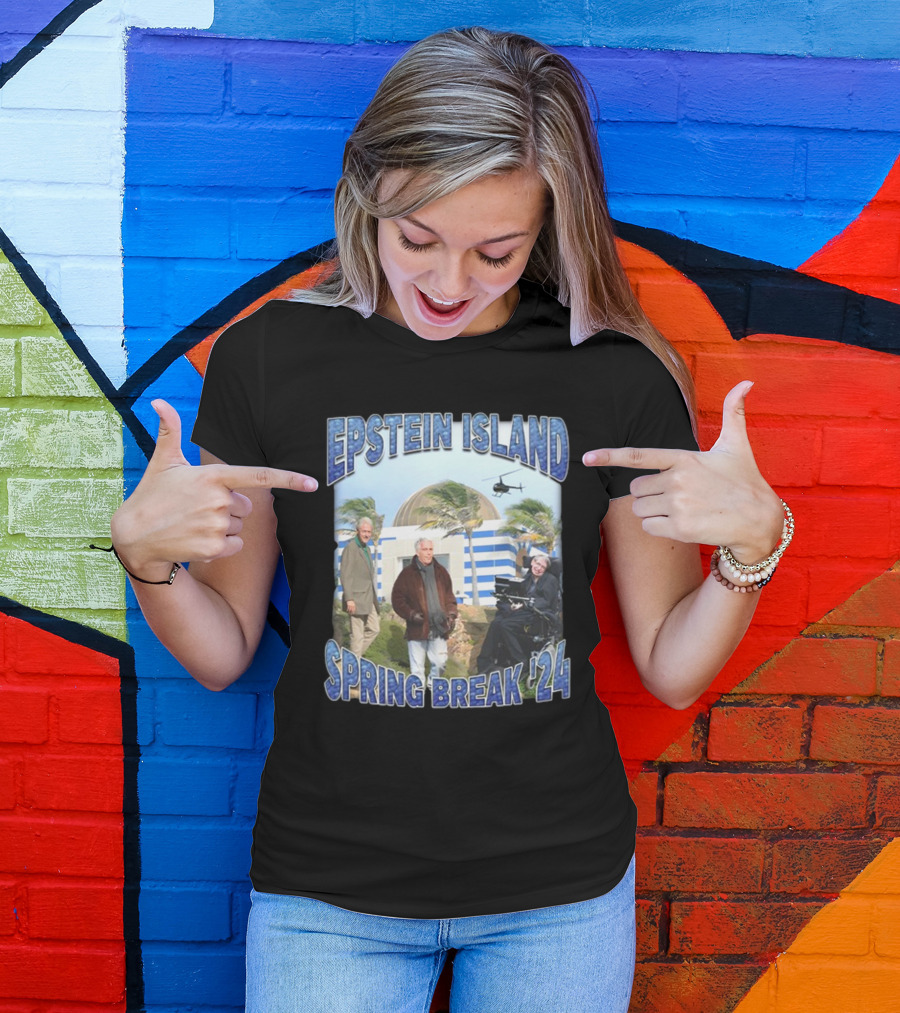 Epstein Island Spring Break '24 Helicopter Scene T-Shirt