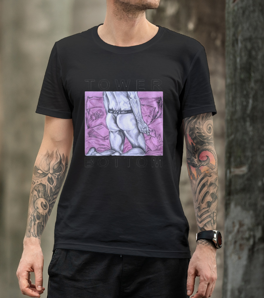 TOWER BOTTOM ZNT Drawing With Pink Background T-Shirt