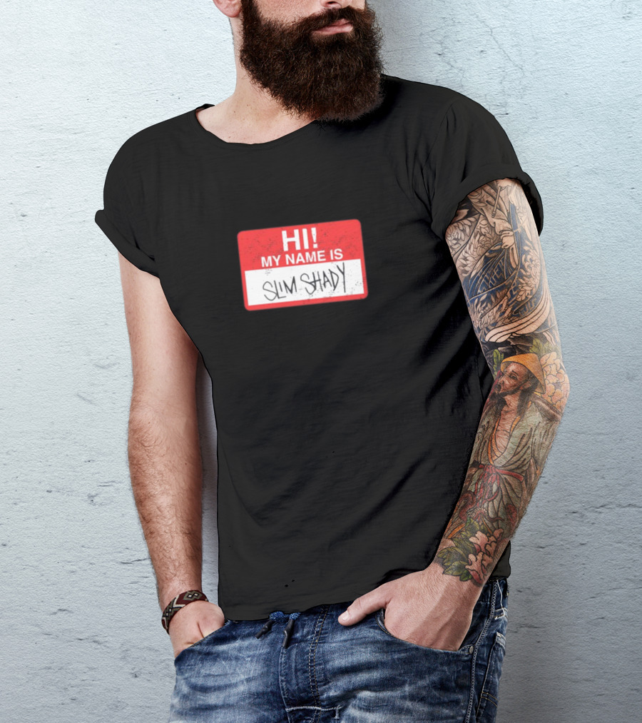 Hi My Name Is Slim Shady Eminem Inspired Nametag T-Shirt