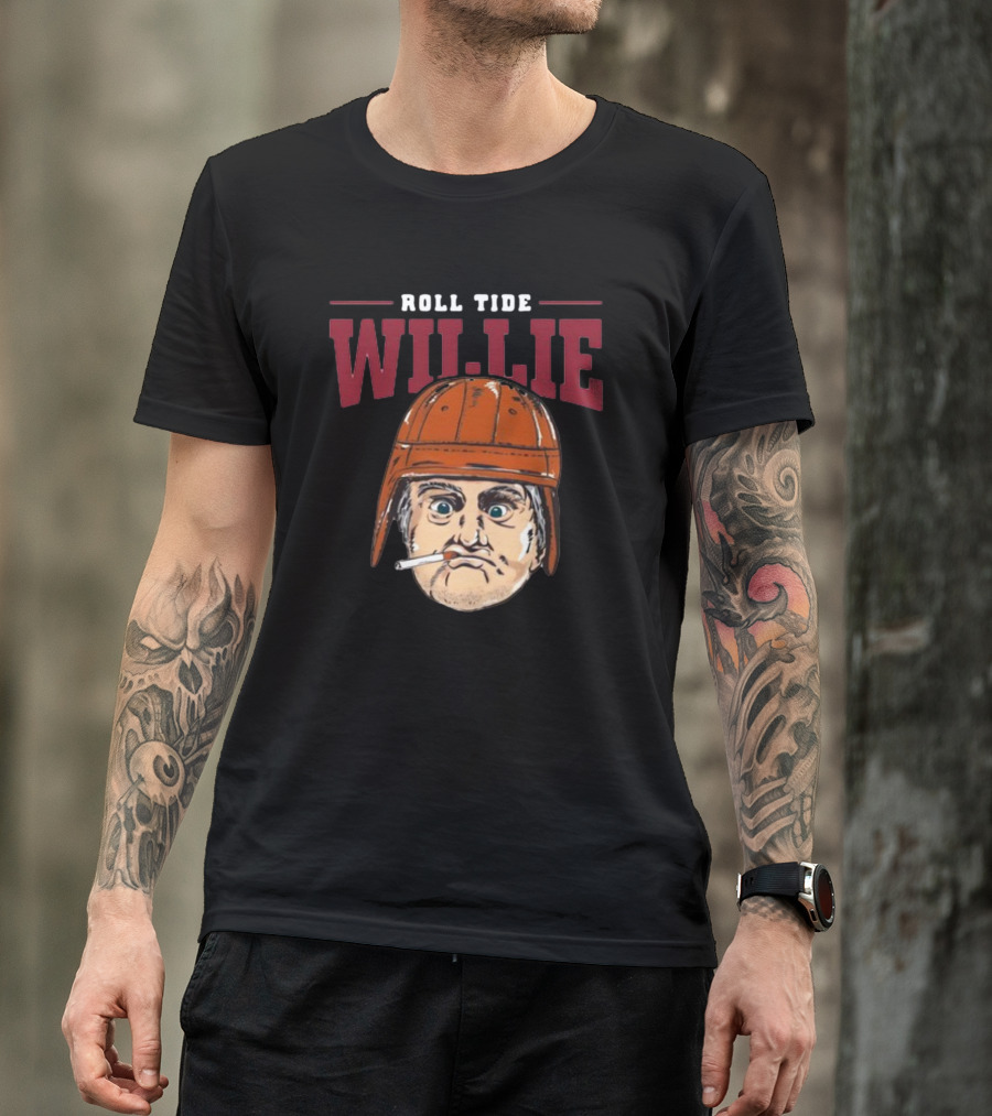 Roll Tide Willie Football Helmet Character Cigarette T-Shirt