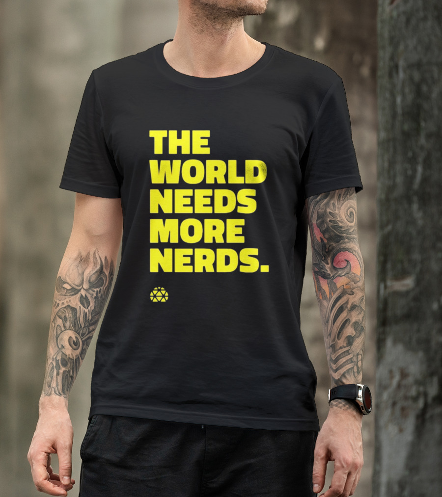 THE WORLD NEEDS MORE NERDS Geometric T-Shirt