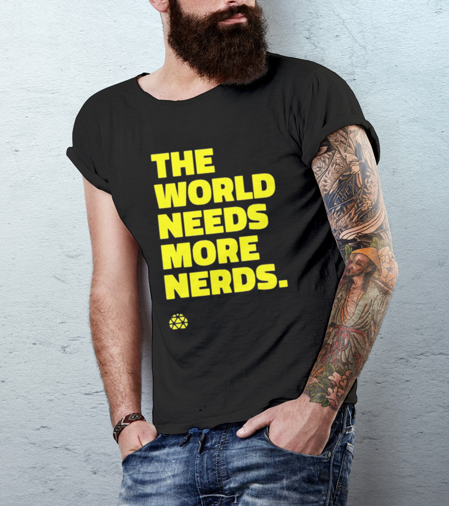 THE WORLD NEEDS MORE NERDS Geometric T-Shirt