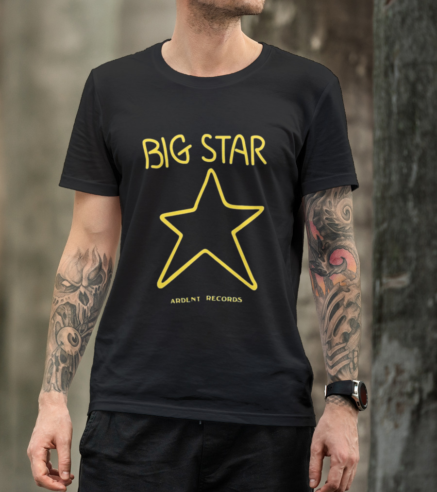 Big Star Ardent Records Yellow Star Graphic Retro Music T-Shirt