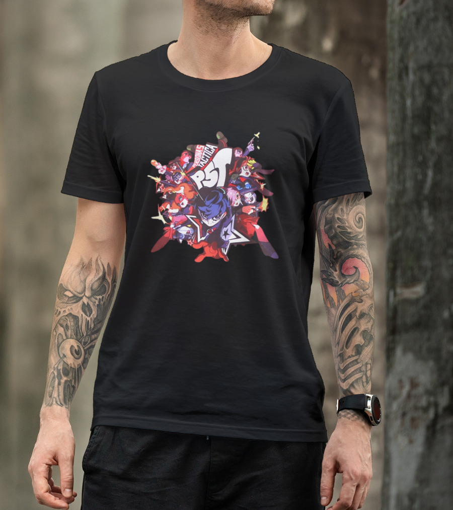 Shopatlus Persona P5t Phantom Thieves Characters Action Montage T-Shirt