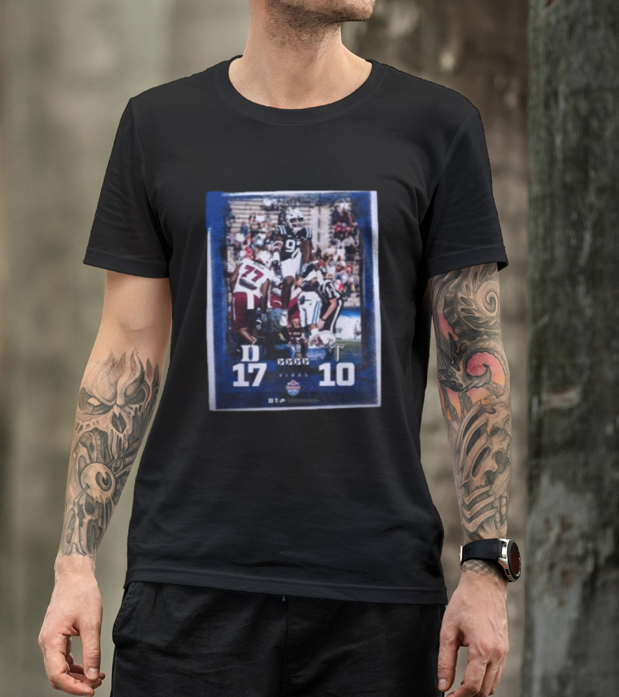 Duke Blue Devils 17-10 Victory Over Troy Trojans NCAA Football Game Final Score T-Shirt