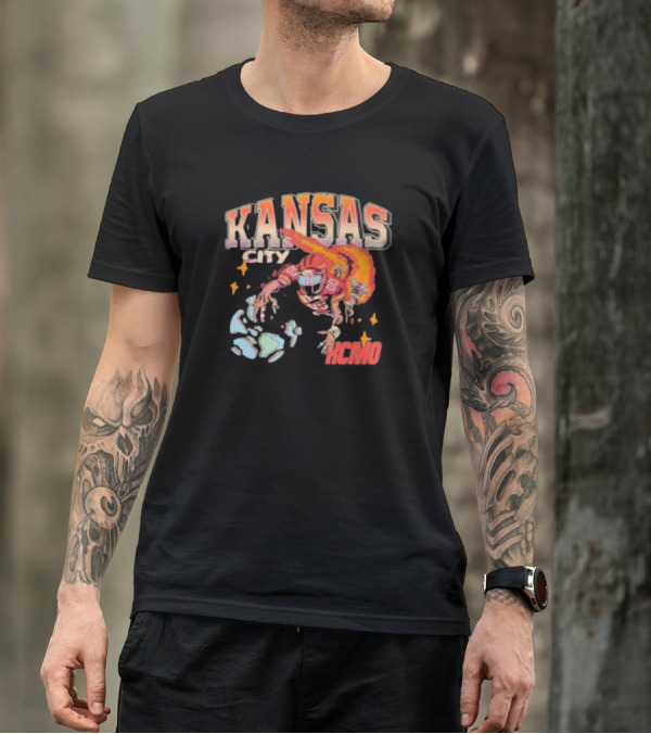 Kansas City Football Player KCMO Chiefs Mascot T-Shirt