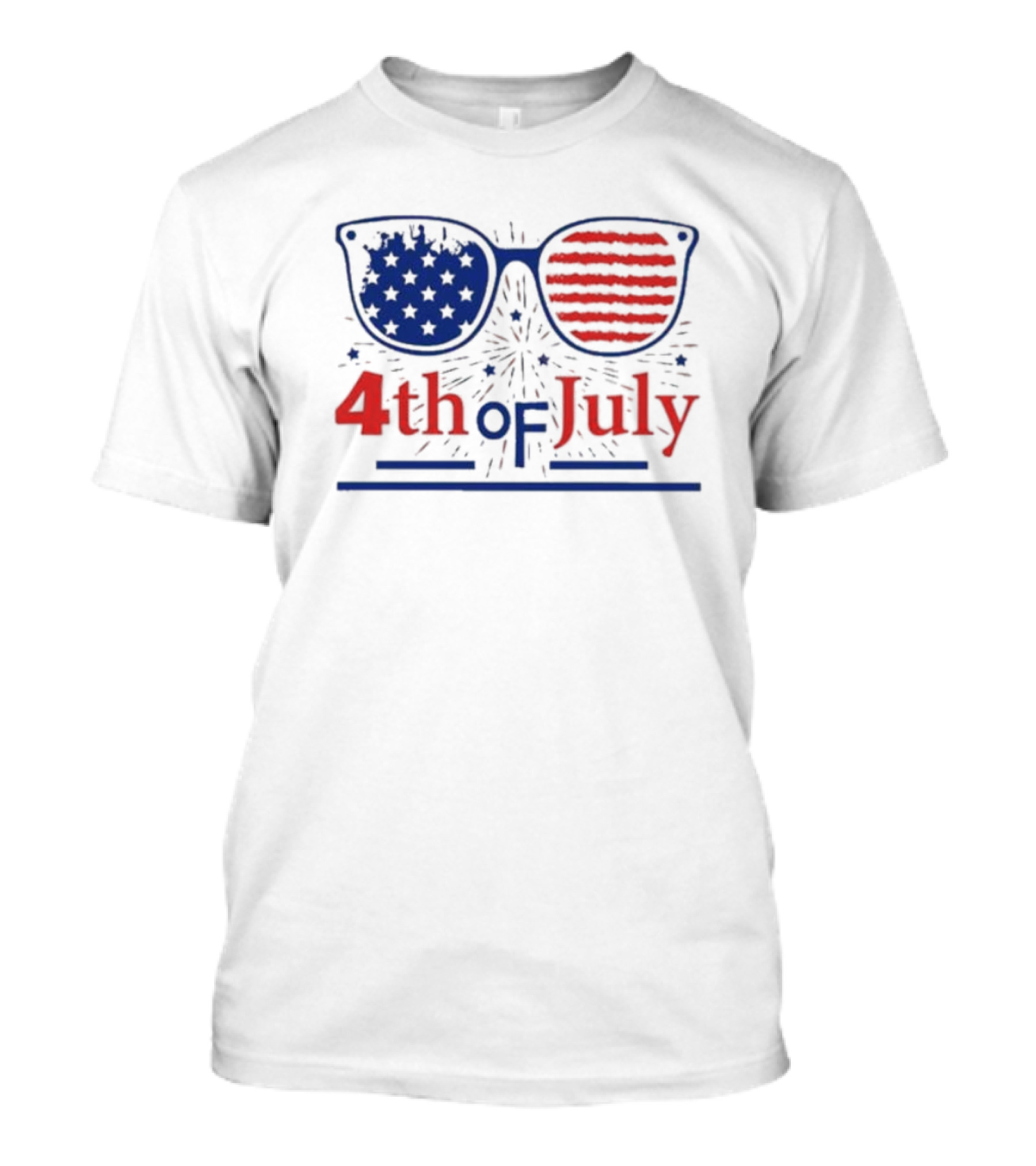 4th Of July America Glasses Flag Stars Stripes T-Shirt