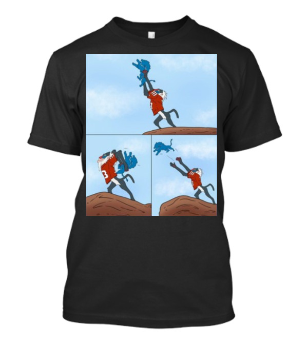 Lion King's Yeet Football Throw Comic With Number 3 Jersey T-Shirt