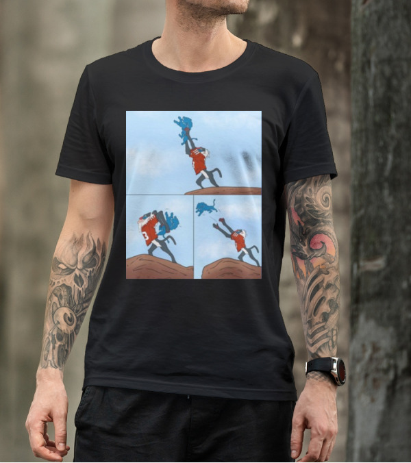 Lion King's Yeet Football Throw Comic With Number 3 Jersey T-Shirt