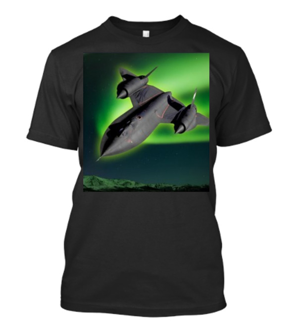SR 71 Blackbird Under Aurora Borealis Lights T-Shirt