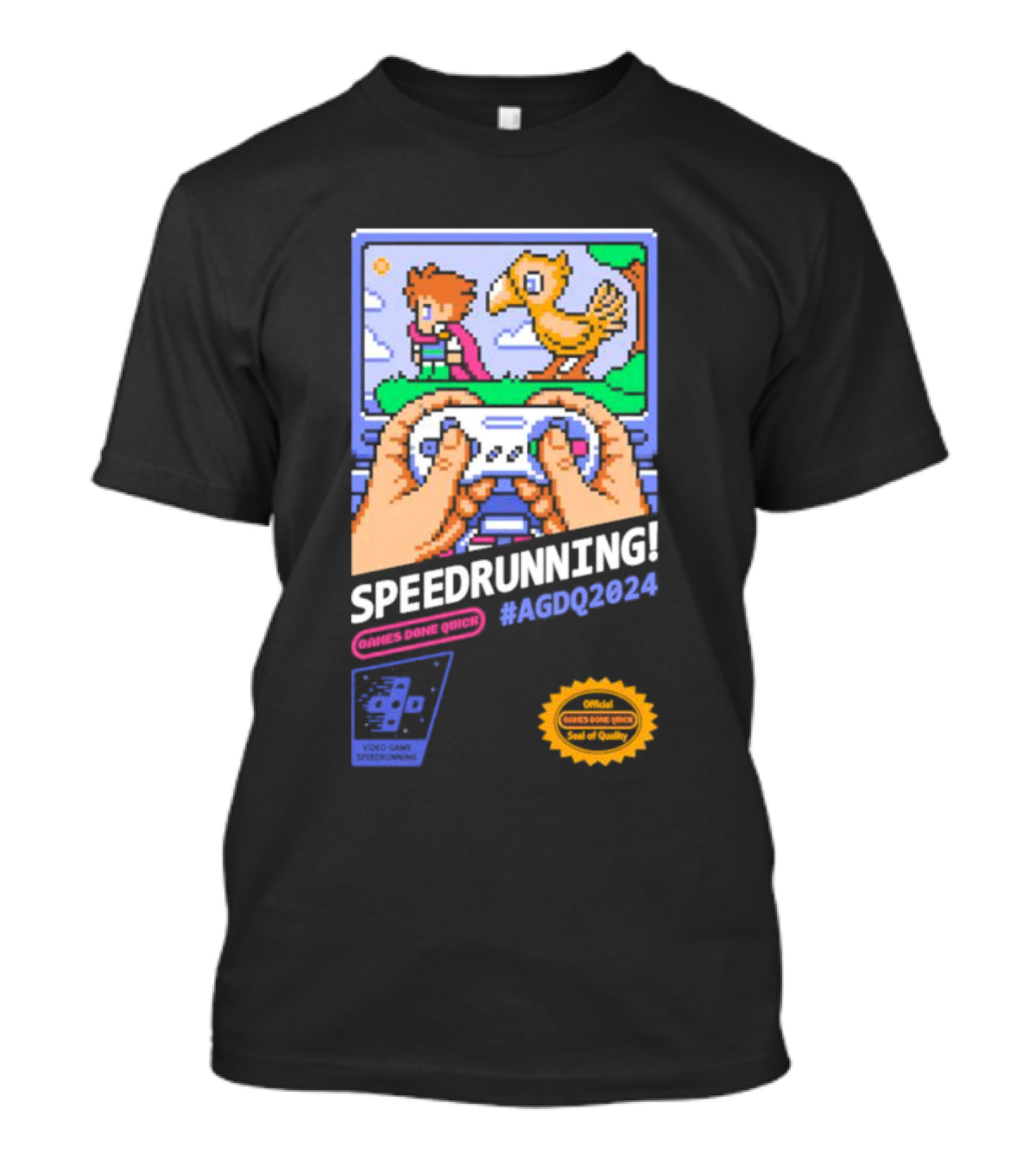 AGDQ 2024 Speedrunning Games Done Quick Video Game Streamer Contest Official Seal T-Shirt