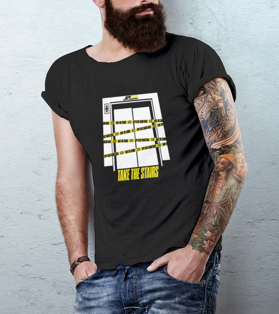 APP STATE TAKE THE STAIRS ELEVATOR DOORS CAUTION TAPE T-Shirt