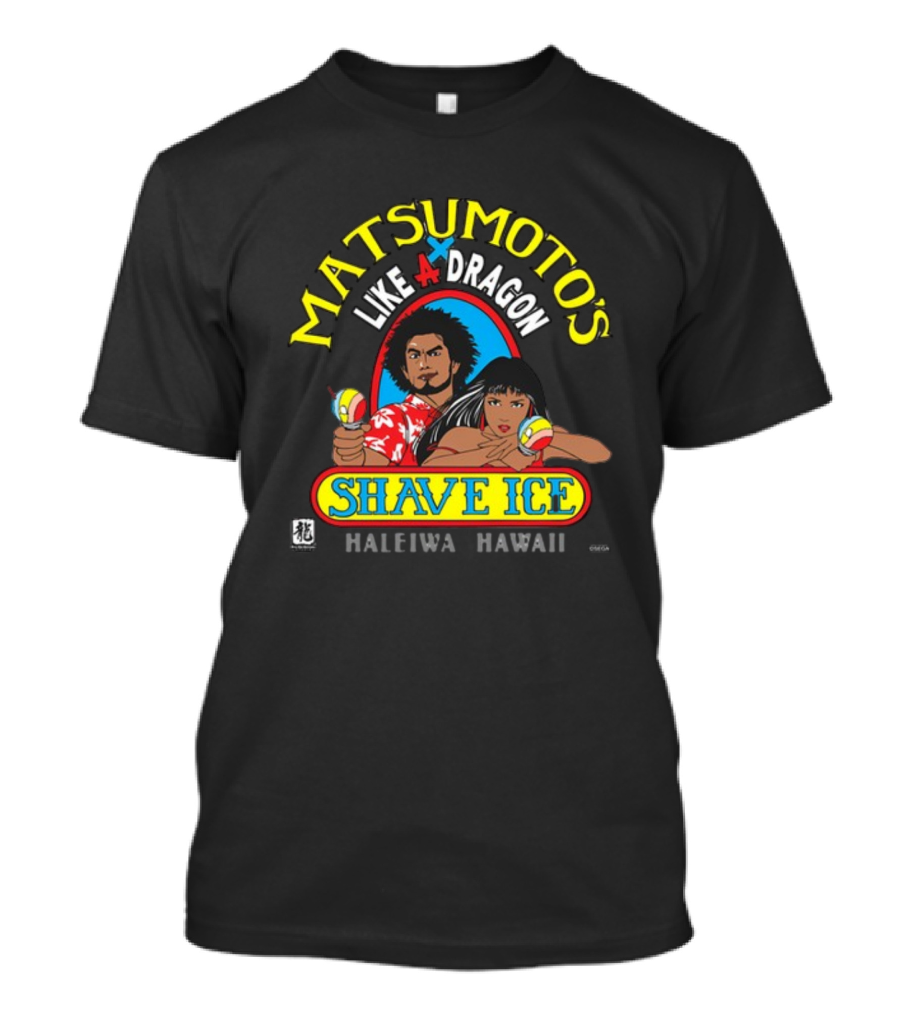 Matsumoto's Like A Dragon Shave Ice Haleiwa Hawaii Colorful Characters With Shave Ice T-Shirt
