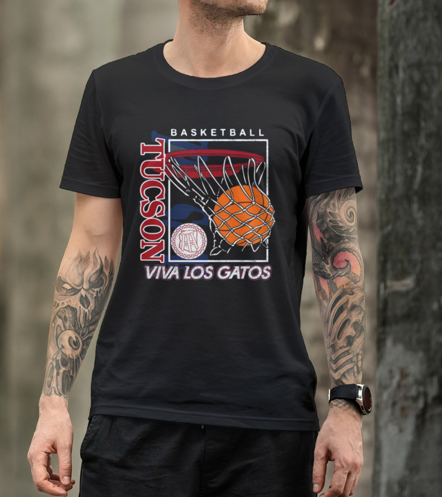 Basketball Tucson Viva Los Gatos Retro Hoop T-Shirt