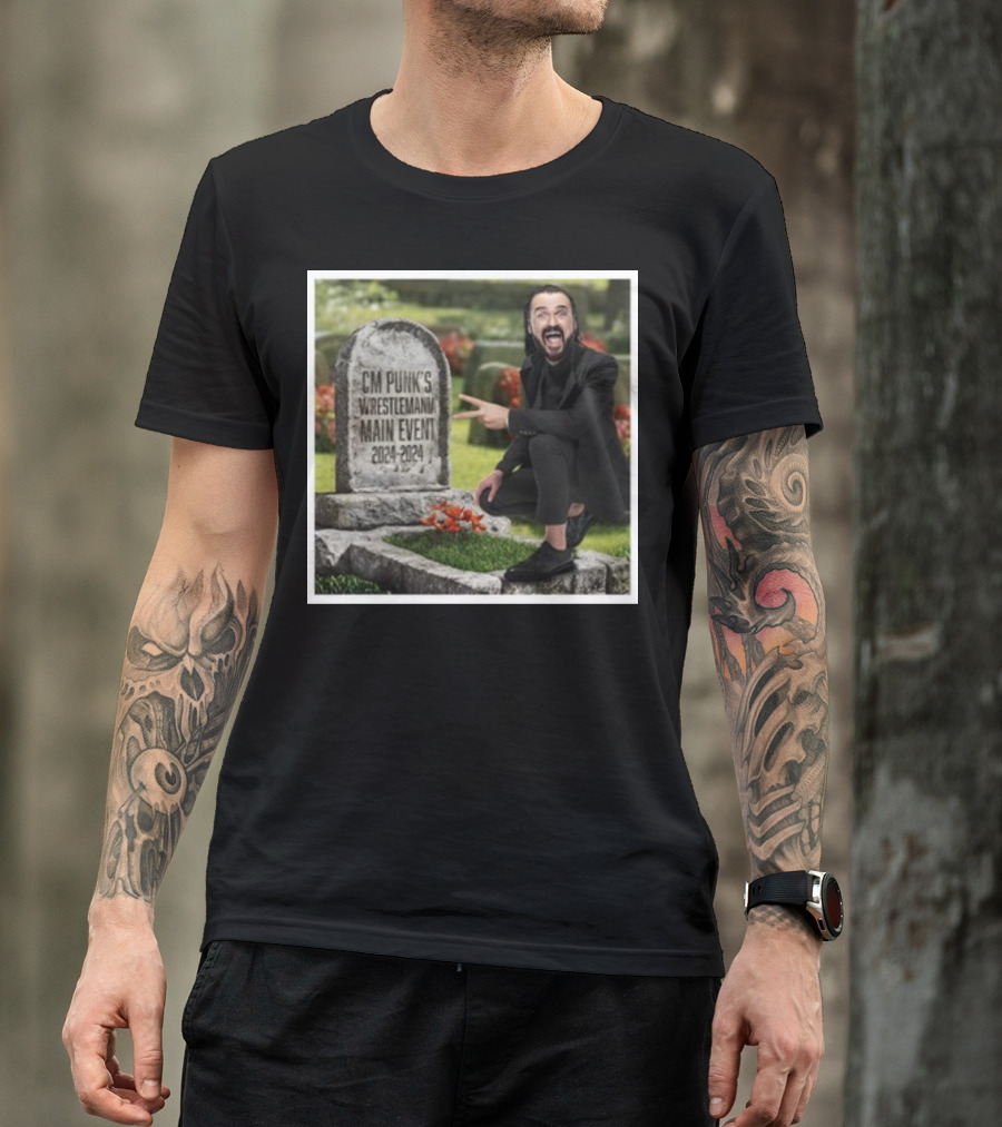 CM Punk's Wrestlemania Main Event 2024 Tombstone T-Shirt