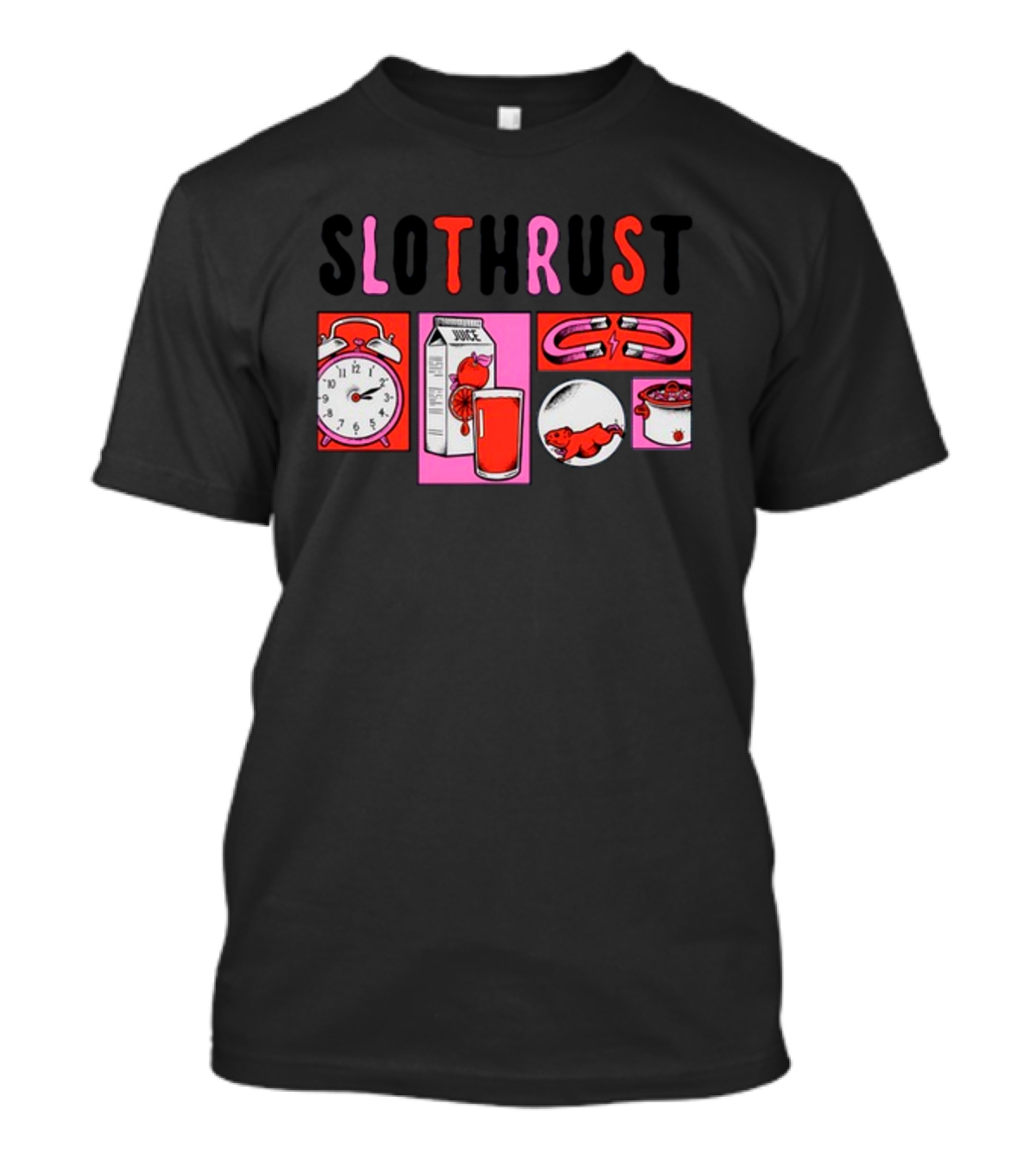 Slothrust Clock Juice Cat Magnet Cooker Collage T-Shirt