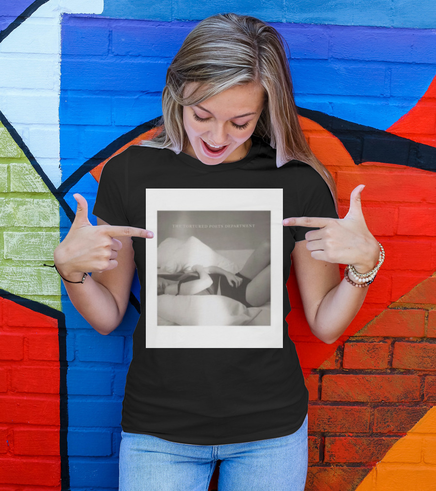 The Tortured Poets Department Lying Down Black And White Photograph T-Shirt