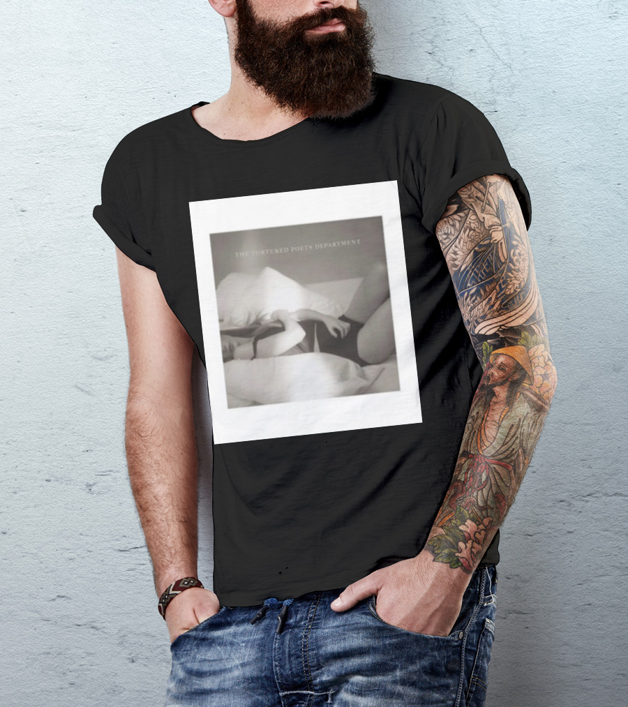 The Tortured Poets Department Lying Down Black And White Photograph T-Shirt
