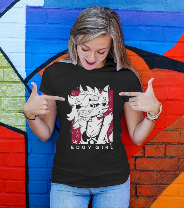 Edgy Girl Doubledog Bitey Puppy Girls T-Shirt