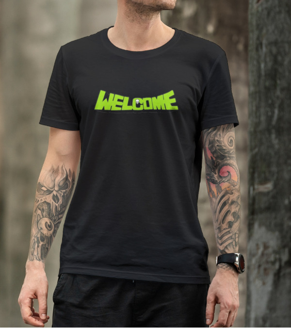 Kayzo Welcome Green Skull Text T-Shirt