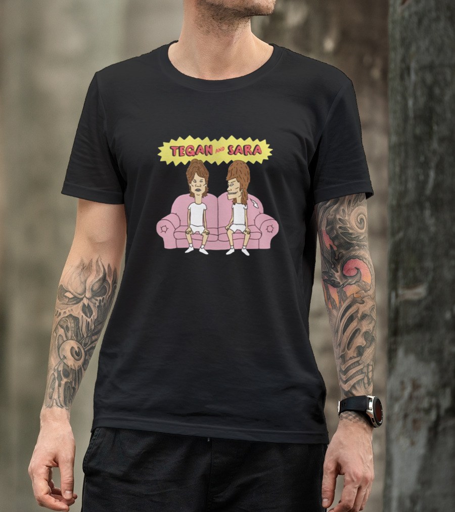Tegan And Sara B Cartoon Style Couch Duo T-Shirt