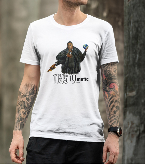 Nasirjones Illmatic 30 Years Globe And Wine T-Shirt