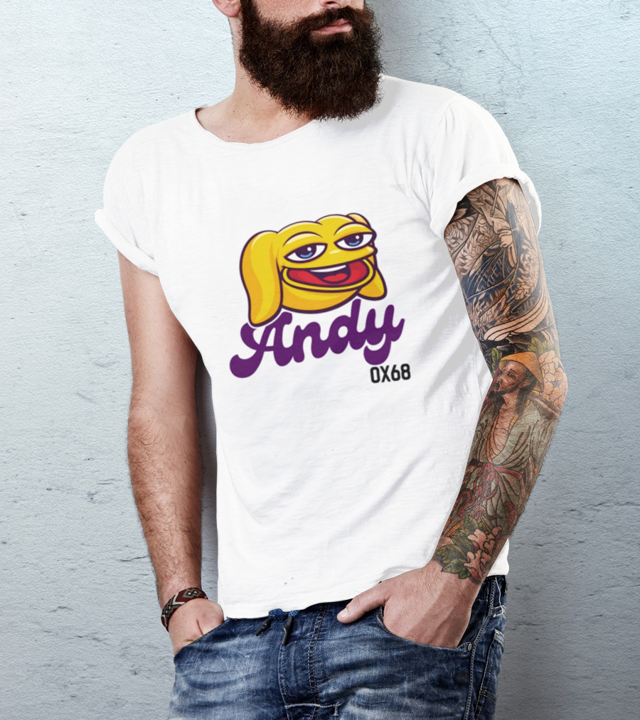 Andy Ox68 Emoji Face Yellow Dog T-Shirt