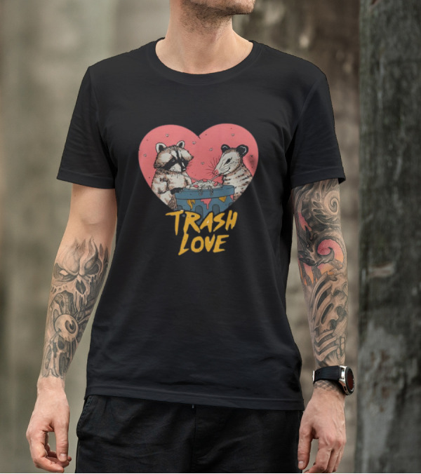 Five Below Trash Love Raccoon Possum Heart T-Shirt