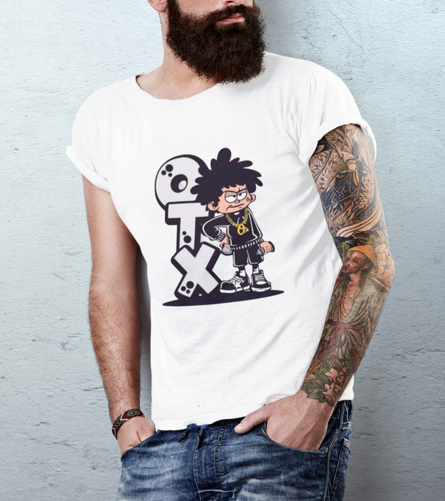 OTX Only Tha Xlcusive Cartoon Character With Chain T-Shirt