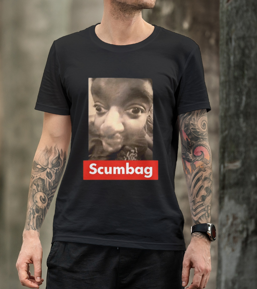 Scumbag Distorted Face Black And White Photo T-Shirt