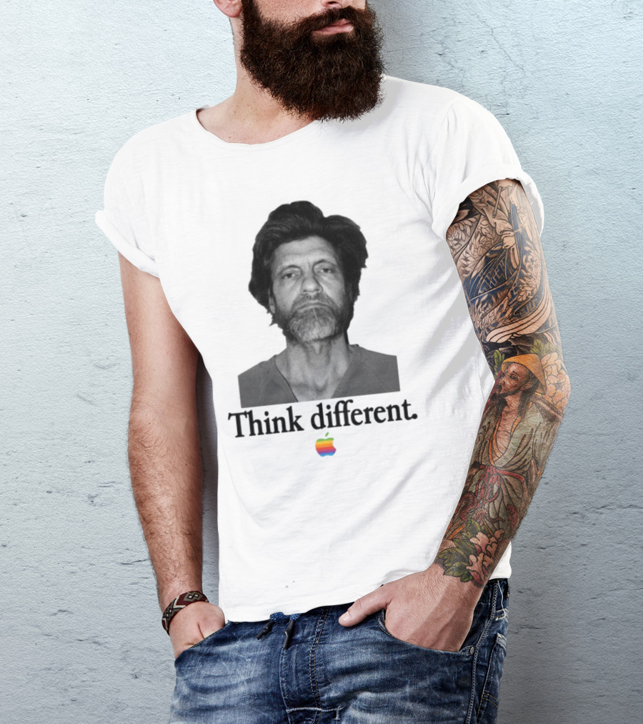 Uncle Ted Think Different Apple Parody With Rainbow T-Shirt