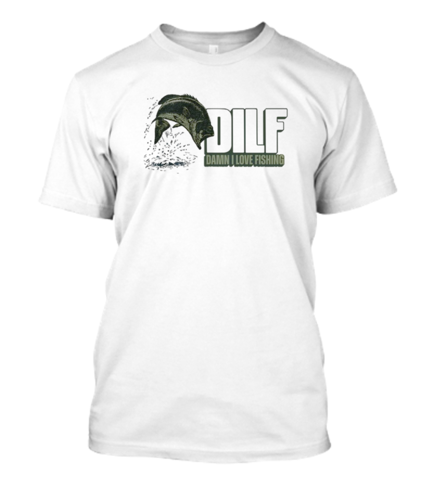 Middleclassfancy Dilf Damn I Love Fishing Jumping Fish T-Shirt