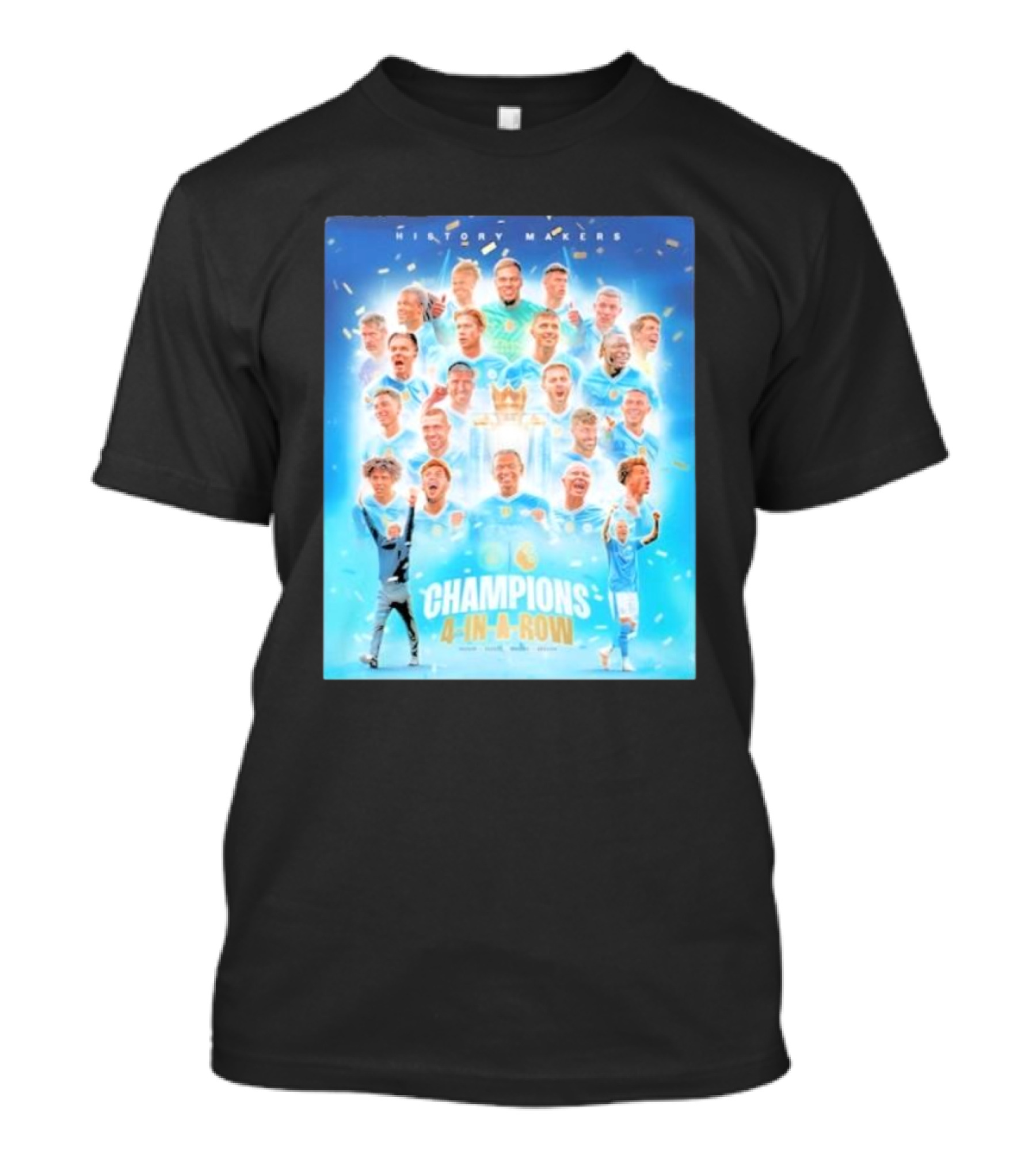 HISTORY MAKERS CHAMPIONS 4 IN A ROW CELEBRATION VICTORY CONFETTI TEAM T-Shirt