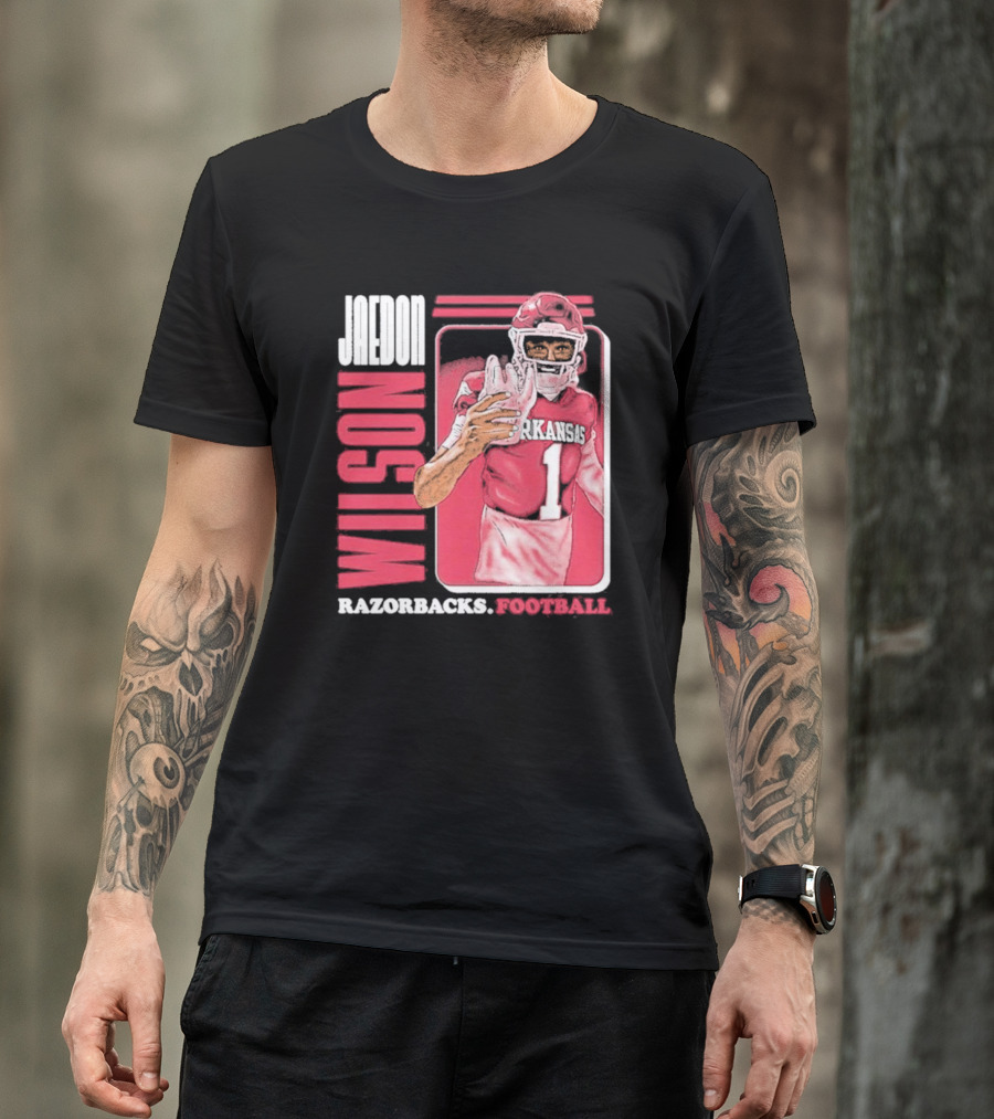 Jaedon Wilson Arkansas Razorbacks Football Cartoon Player T-Shirt