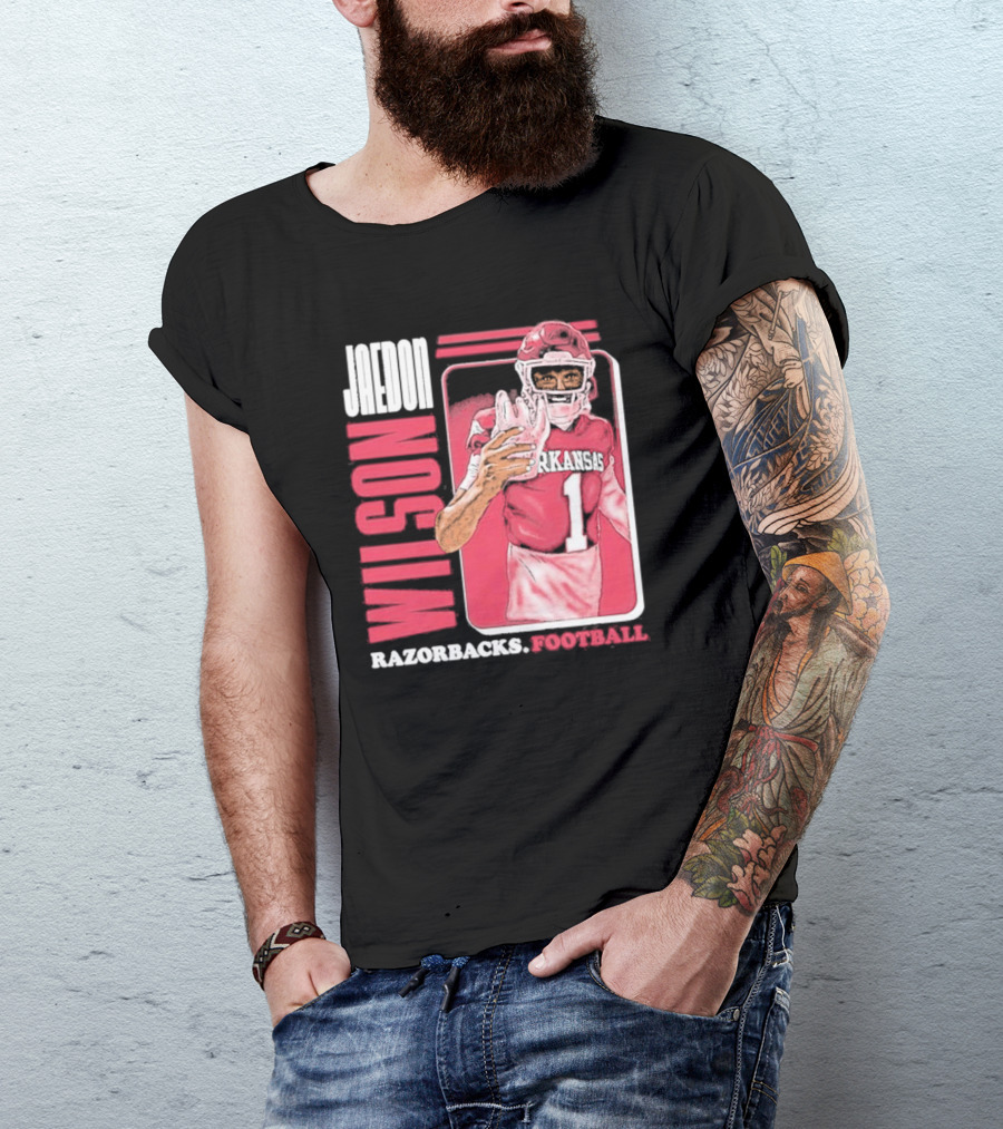 Jaedon Wilson Arkansas Razorbacks Football Cartoon Player T-Shirt