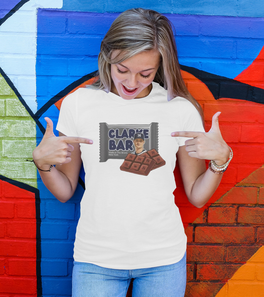 Clarke Bar Made In The Bronx New York Chocolate Baseball 36 Yankees CS T-Shirt