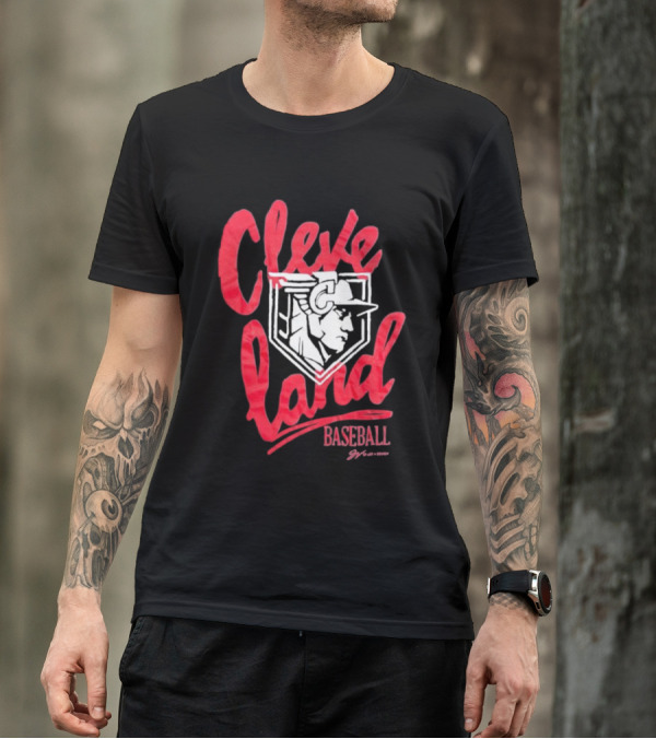 Cleveland Baseball Guardian Script T-Shirt