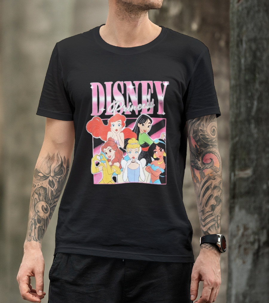 Disney Princess Group Ariel Belle Cinderella Jasmine Mulan T-Shirt