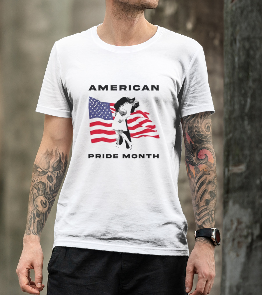 Sean Strickland 2024 American Pride Month Flag And Embrace T-Shirt