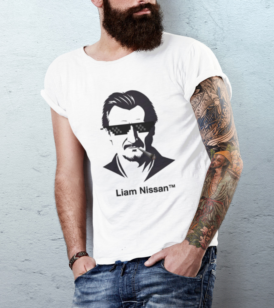 Liam Nissan Smoking Thug Life Sunglasses Mockup T-Shirt