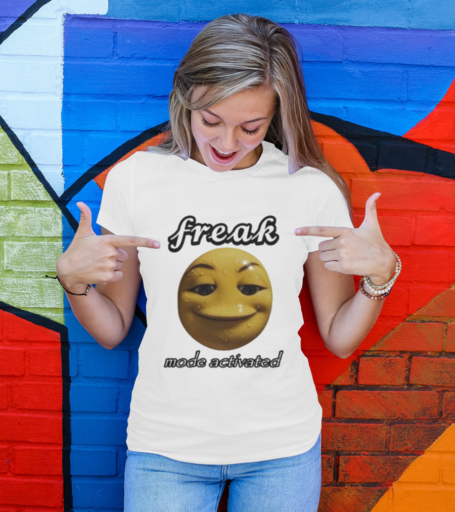 Freak Mode Activated Smirking Face Emoji Dark Humor T-Shirt