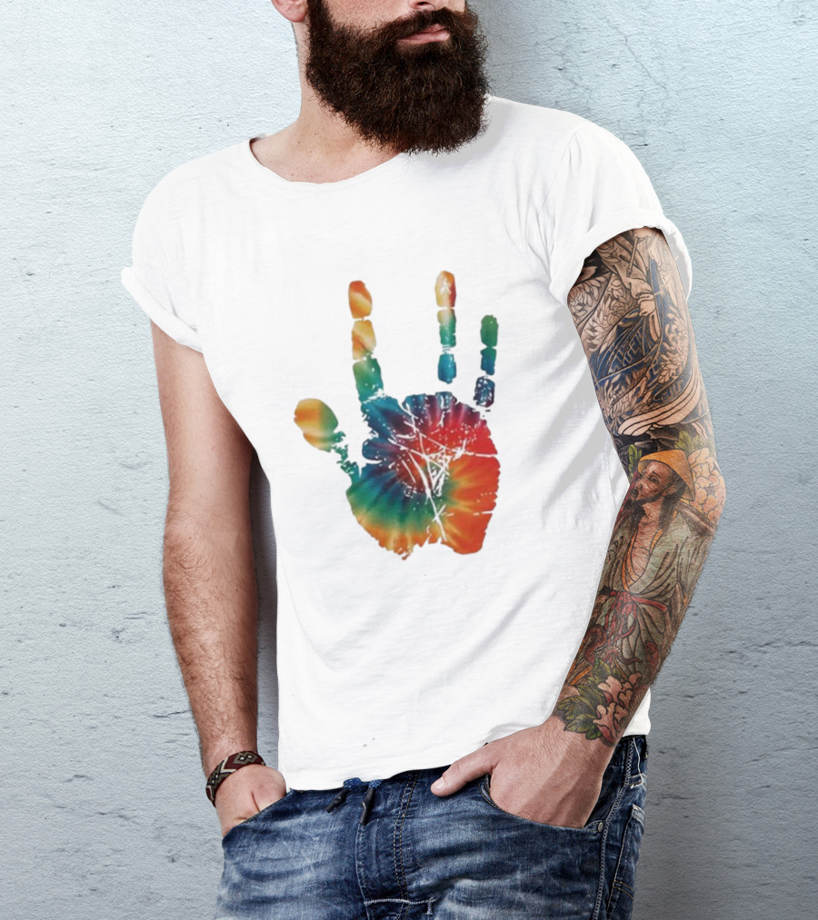Happy Pride Month Tie-Dye Handprint T-Shirt