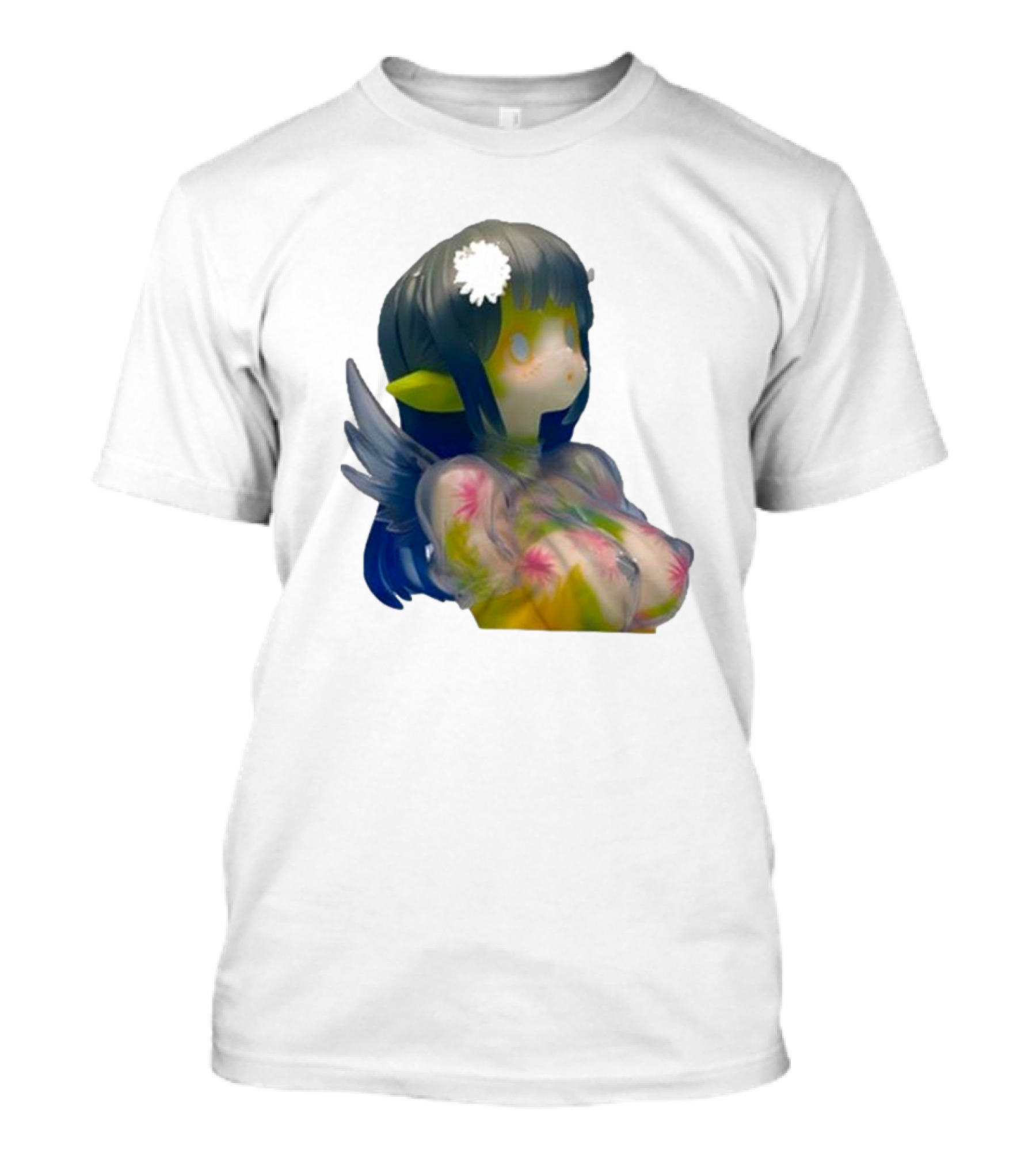 Kikillopieces Makino Fantasy Figurine With Elf Ears And Floral T-Shirt