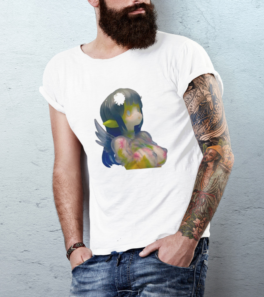 Kikillopieces Makino Fantasy Figurine With Elf Ears And Floral T-Shirt