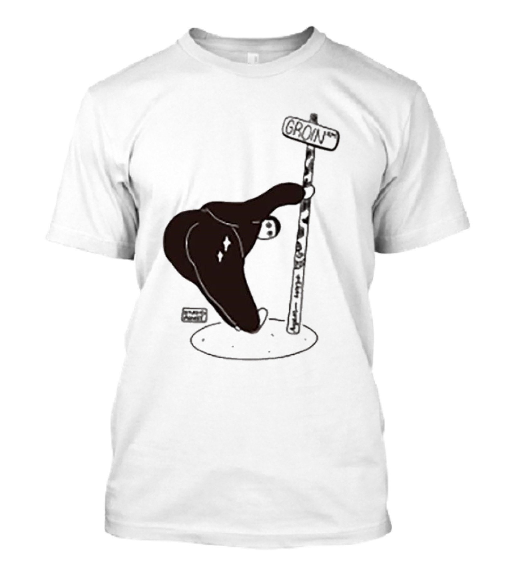 Groin Street Sign With Bandaged Steak Character By Rpwp T-Shirt