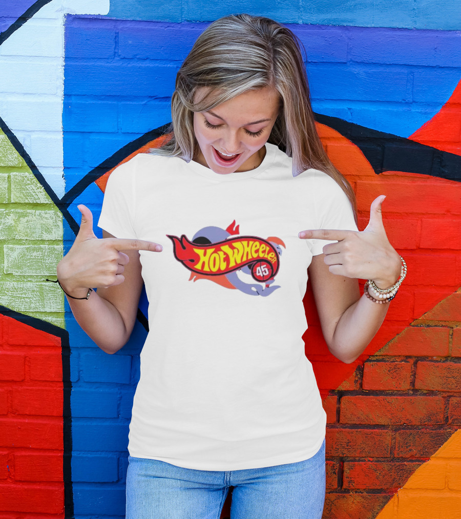 Hot Wheeler 45 Racing Badge Classic Stylized Emblem T-Shirt